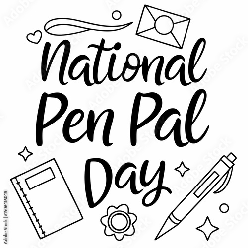 NATIONAL PEN PAL DAY vector illustration