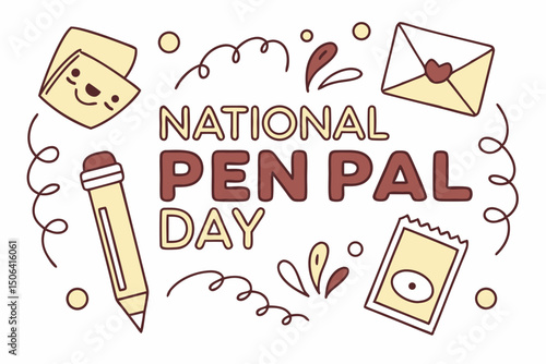 NATIONAL PEN PAL DAY vector illustration