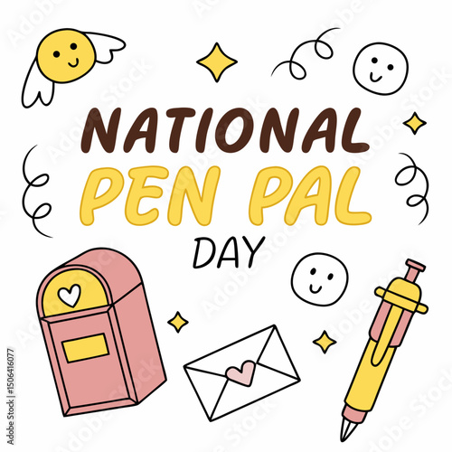 NATIONAL PEN PAL DAY vector illustration