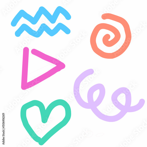 Playful Hand-Drawn Abstract Line Art