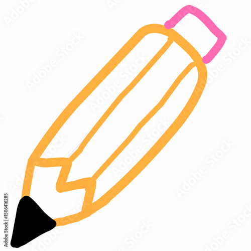 Cute Pencil Line Art Vector