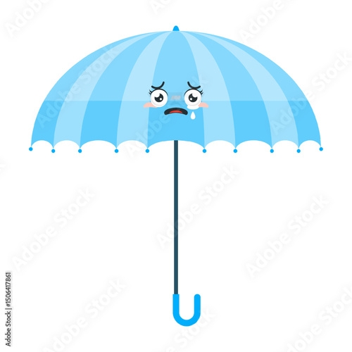 umbrella scared face cartoon cute