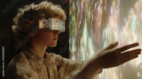 Young Adult with Visual Impairment Engaging with Technology