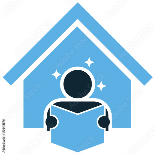 Study from home icon vector for remote learning, digital class, and virtual education. Ideal for online student sessions, homeschool activities, and flexible schooling.