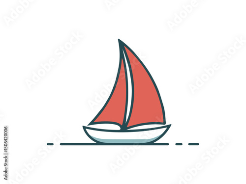 Flat Vector Boat Icon