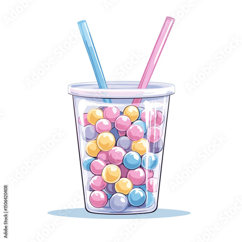 Charming ramen bowl cartoon with springy noodles, soft-boiled egg, nori and broth splash on white background