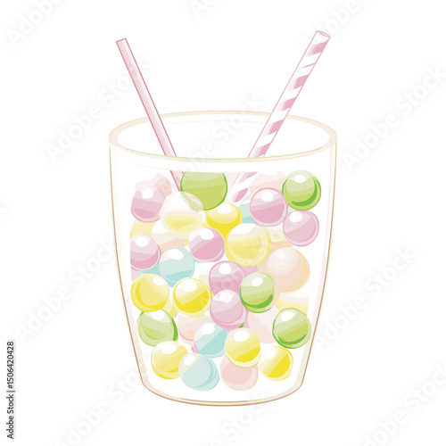 Charming ramen bowl cartoon with springy noodles, soft-boiled egg, nori and broth splash on white background