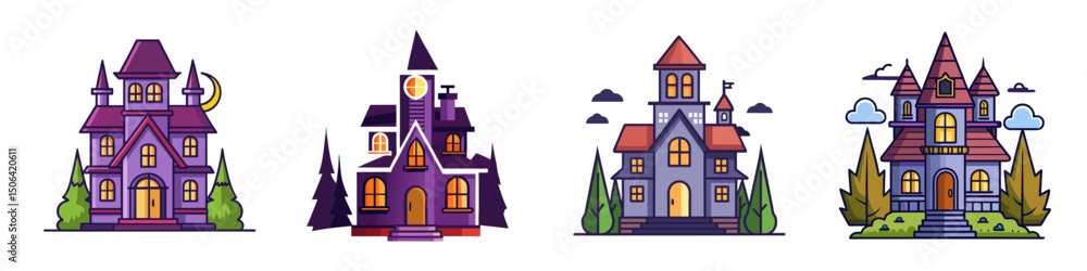 Haunted House Flat Style Illustration Vector Illustration
Haunted House Flat Style Illustration Vector Illustration