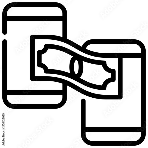 transaction money account mobile banking simple line icon