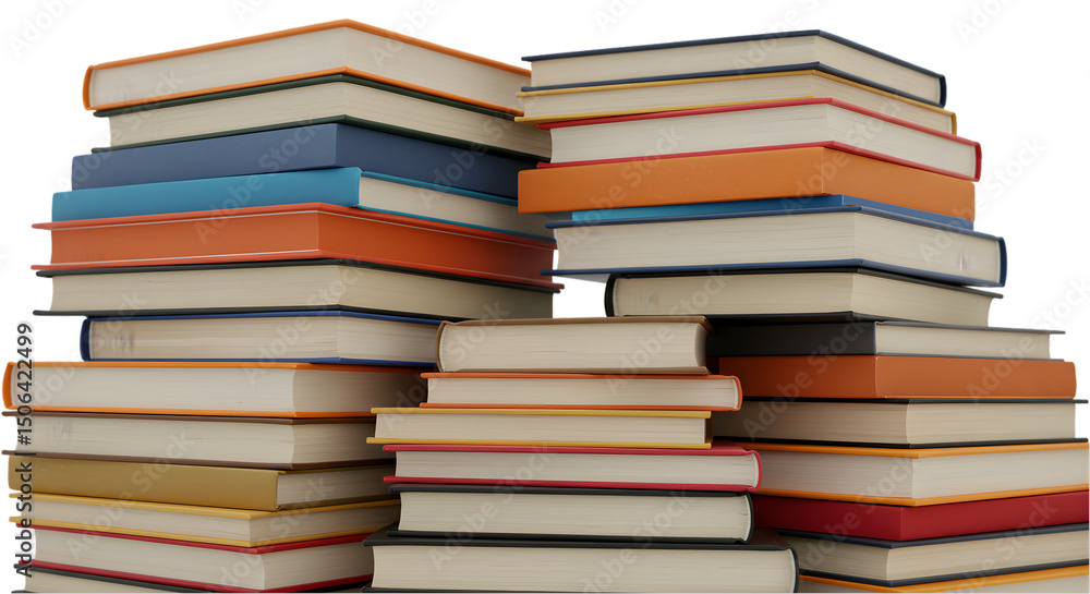 Stacked Books Pile Isolated On Transparent Background Photo Stacked Books Pile Isolated On Transparent Background Photo