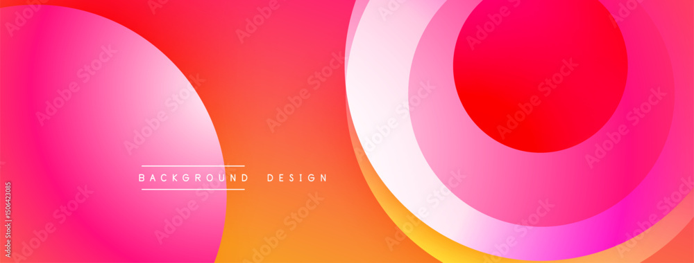 Obraz premium Abstract vibrant background. Overlapping circles create dynamic color gradients, pinks, oranges, reds. Modern design element.