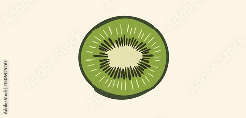 A fresh kiwi slice a healthy snack evoking vibrant summer days with its juicy green and black seeds