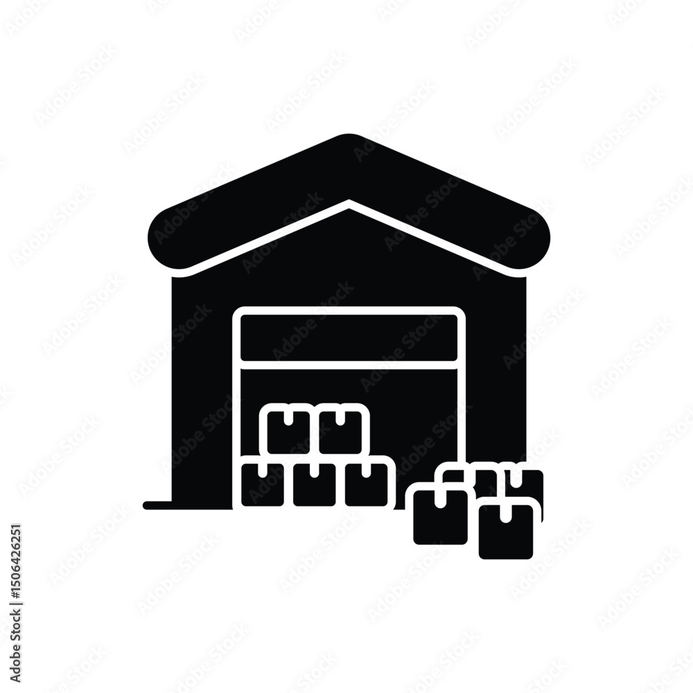 Warehouse Icon vector stock illustration
