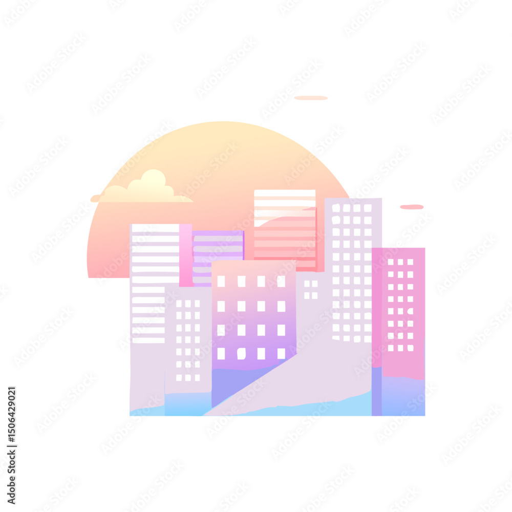 Fototapeta premium Pastel Cityscape