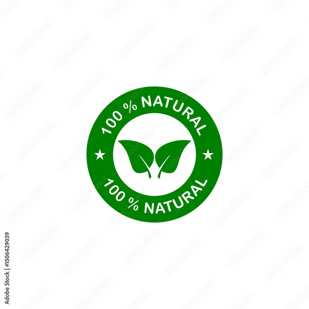 100% Natural logo design template illustration. Suitable for product label. 100% Natural logo design template illustration. Suitable for product label.