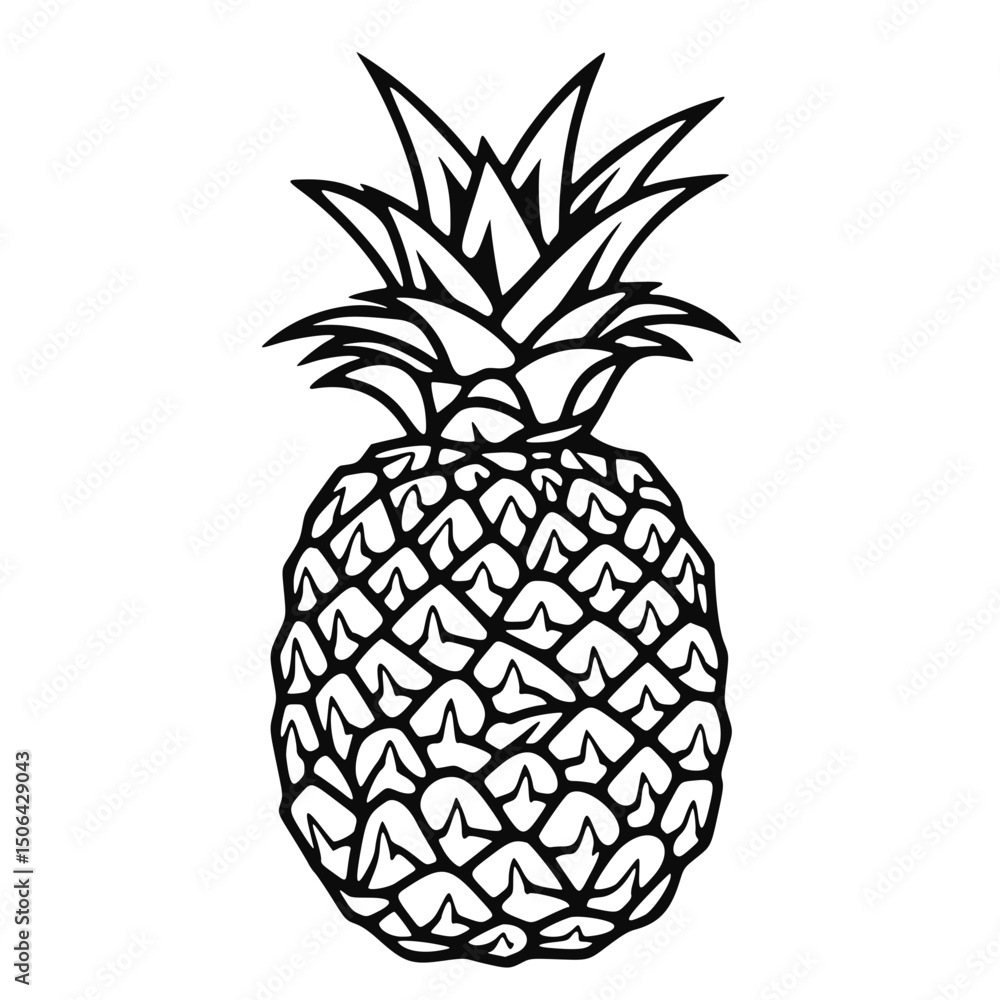 Obraz premium pineapple vector icon, outline edition