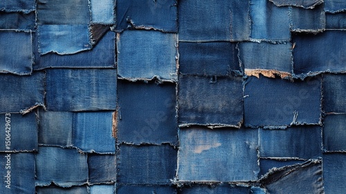 Indigo blue denim surface texture, ideal for fashion graphics, garment previews, and high-resolution textile design.