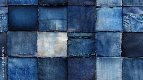 Indigo blue denim surface texture, ideal for fashion graphics, garment previews, and high-resolution textile design.