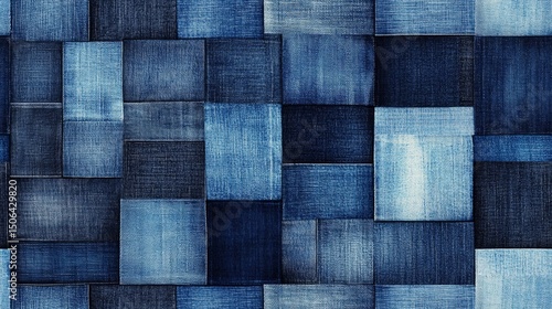 Indigo blue denim surface texture, ideal for fashion graphics, garment previews, and high-resolution textile design.