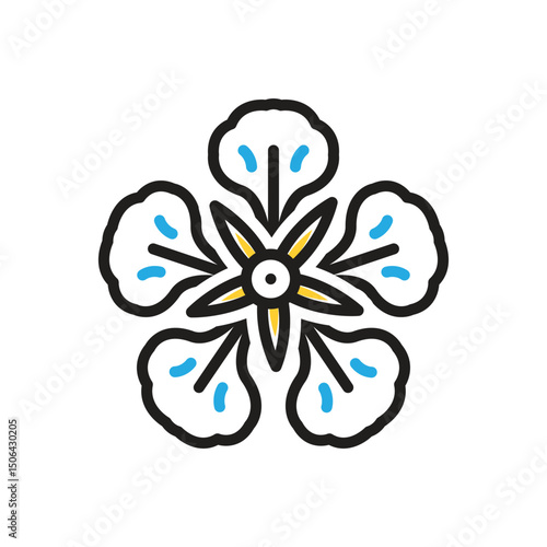 Multi color icon for  delonix regia