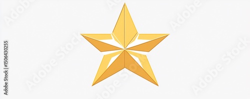A gleaming golden star embodying achievement excellence on crisp white and high resolution for