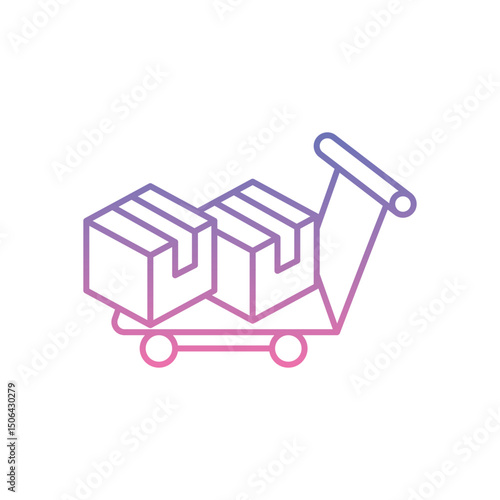 Hand Truck Icon vector stock illustration