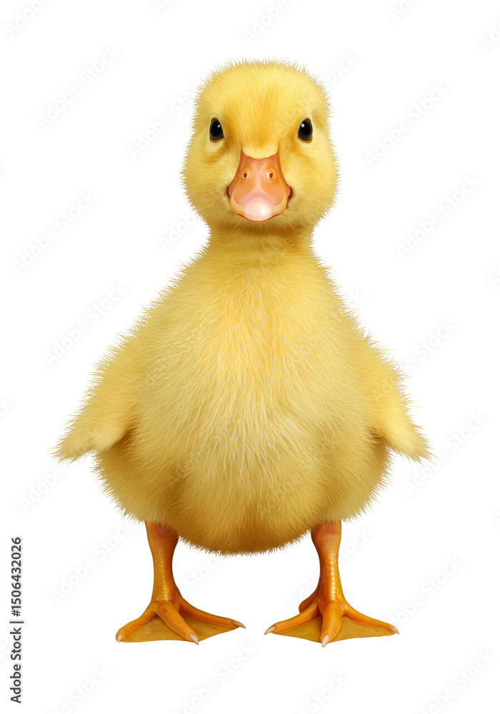 Obraz premium Isolated Baby Duckling Portrait Yellow Poultry Transparent Background