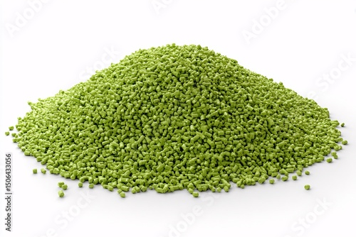 3D sustainable cat litter, made with natural materials for an eco-conscious option, isolated on white background.