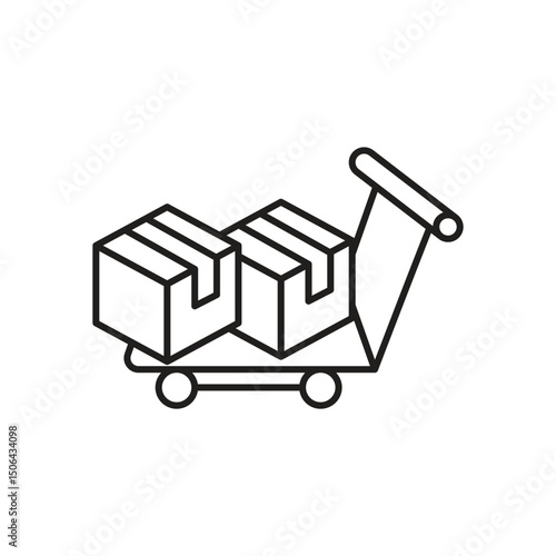 Hand Truck Icon vector stock illustration