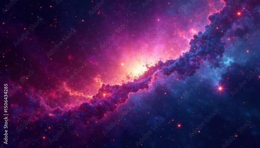 Fototapeta premium Abstract swirling nebula, vibrant cosmic texture, texture, power, light