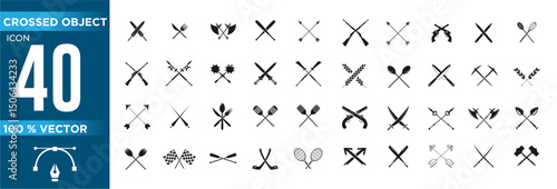 Sword silhouette collection, swords vector illustration. Medieval sword, dagger, cross guard. illustration