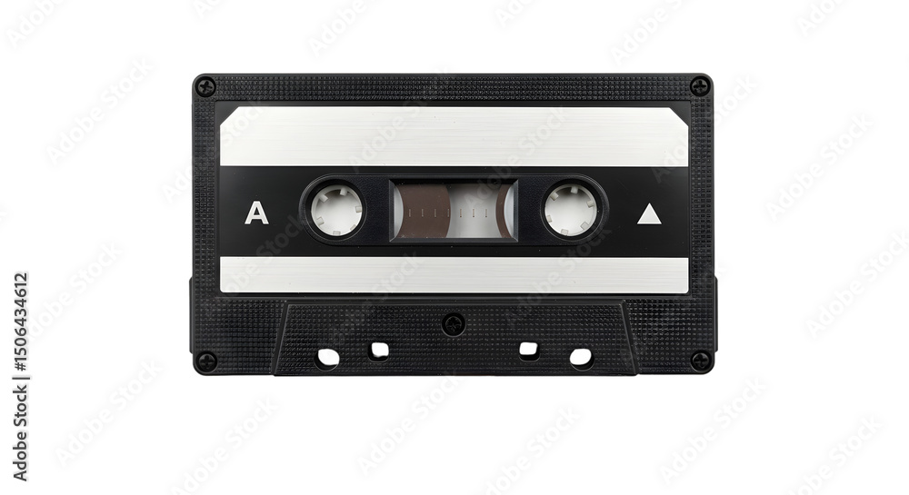 Obraz premium Isolated Black Cassette Tape On Transparent Background Photo