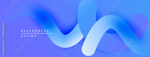 Abstract blue background. Smooth flowing shapes create dynamic visual effect. Gradient colors provide modern aesthetic.