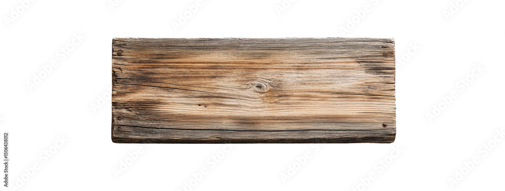 Weathered rectangular wood plank, showing grain, knots, and discoloration Weathered rectangular wood plank, showing grain, knots, and discoloration