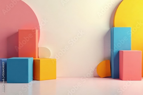 Simple geometric shapes on a neutral background , triangles, composition, wallpaper