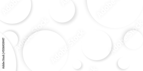 Abstract background with circle white abstract geometric background with soft light white paper circles in design .Gray abstract. Modern design background for report and project presentation template.