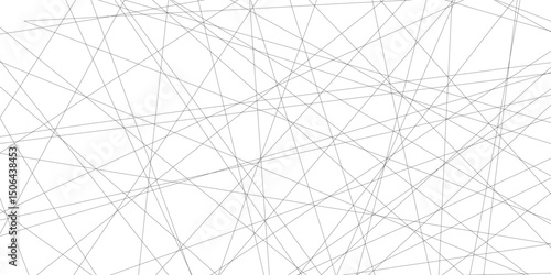 abstract black lines with white background.Creative and geometric shape with white luxury pattern and paper texture design in illustration with white line background.	