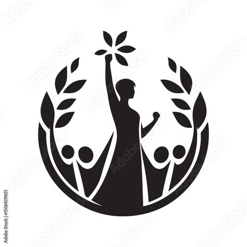 youth empowerment vector silhouette clip art logo design