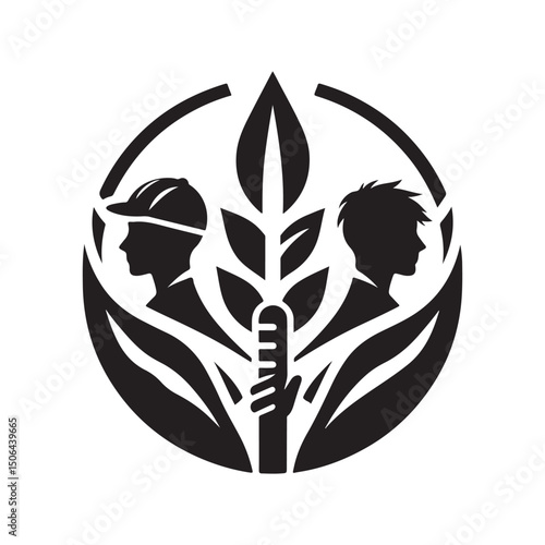 youth empowerment vector silhouette clip art logo design