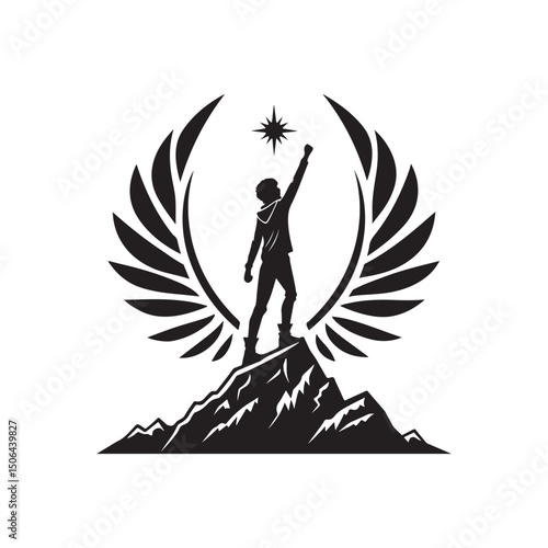 youth empowerment vector silhouette clip art logo design