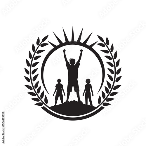 youth empowerment vector silhouette clip art logo design