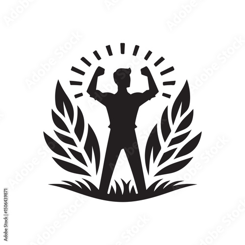 youth empowerment vector silhouette clip art logo design