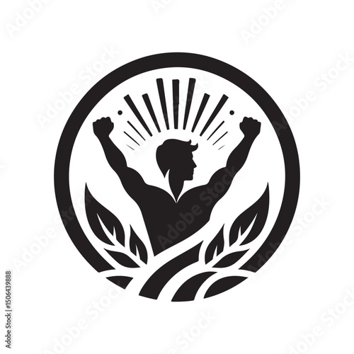 youth empowerment vector silhouette clip art logo design