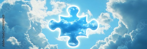 Puzzle Piece In Sky Finding Solutions Cloudscape Vision Solving Problems Abstract Thinking Strategy