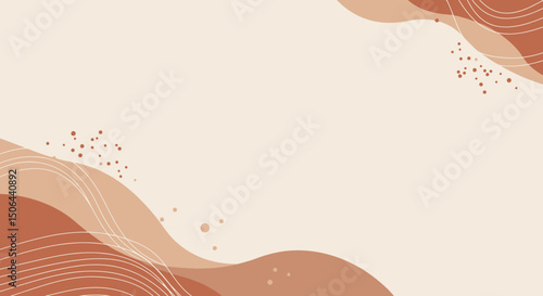 Abstract Earth Tones Background with Wave Design