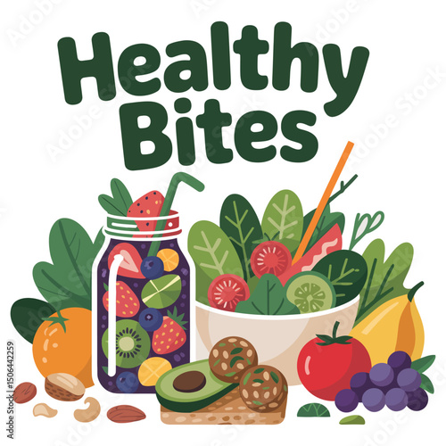 Fresh natural fruit juice illustration with apples oranges berries and leaves