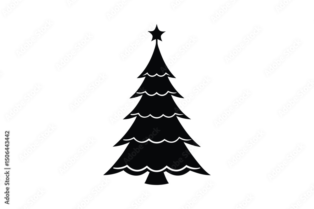Obraz premium Christmas tree silhouette vector bundle, Christmas tree silhouette 