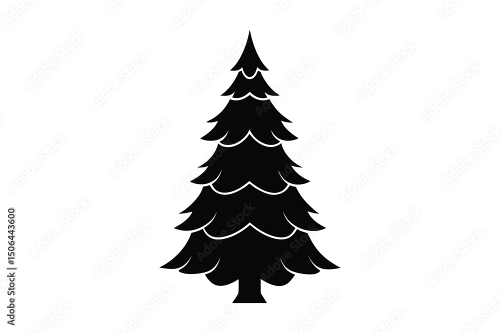Fototapeta premium Christmas tree silhouette vector bundle, Christmas tree silhouette 