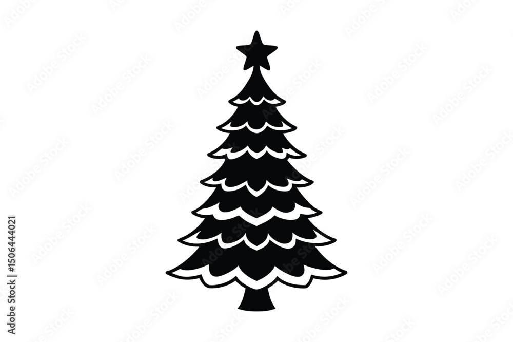 Fototapeta premium Christmas tree silhouette vector bundle, Christmas tree silhouette 