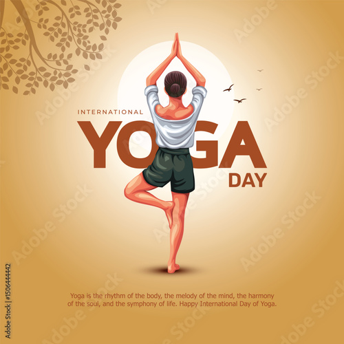 international yoga day. yoga body posture. Woman practicing yoga. vector illustration design